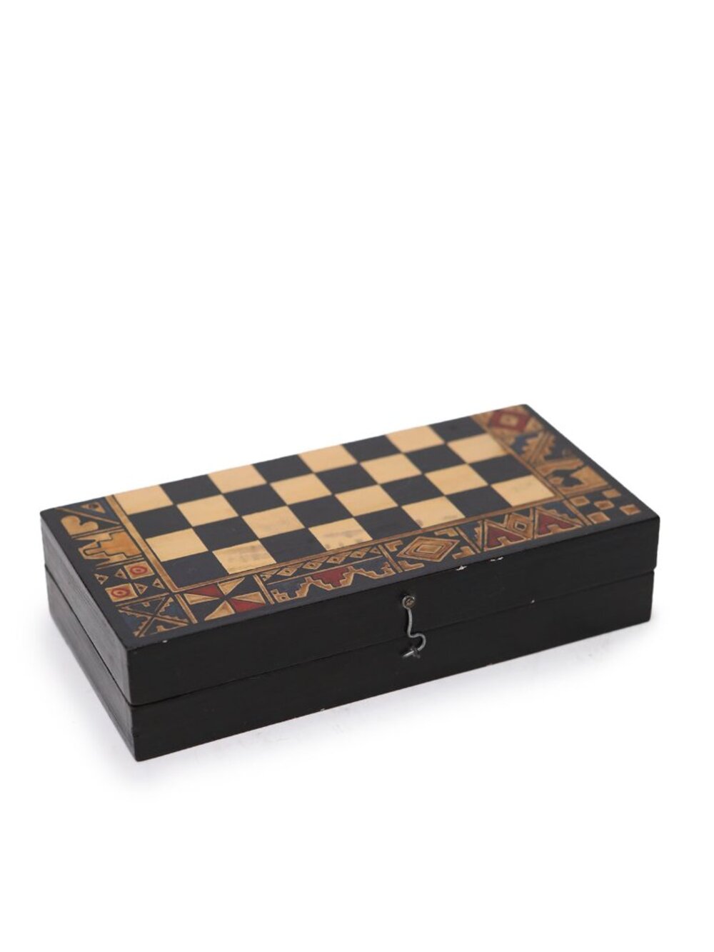 Vintage Peruvian Inca  Spanish Conquistador Wooden Mini Chess Set Game Case - Picture 5 of 9